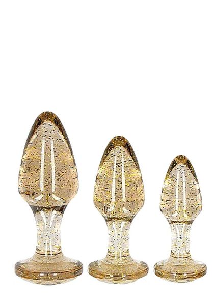 Acrylic Goldchip Butt Plug Set - Gold zdjęcie 1