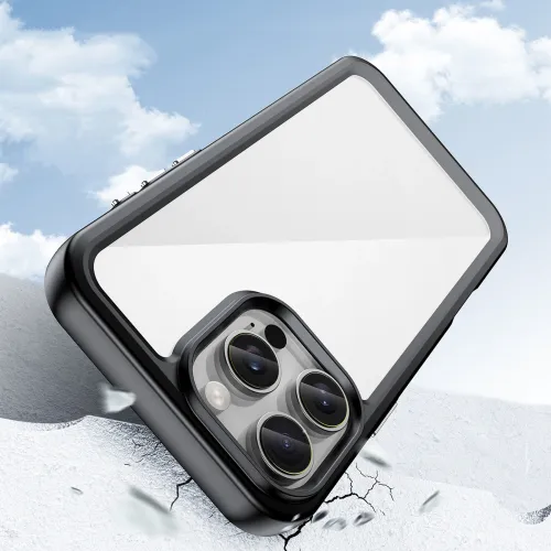 etui outer space case z żelową ramką do iphone 16 pro max - czarne na Arena.pl