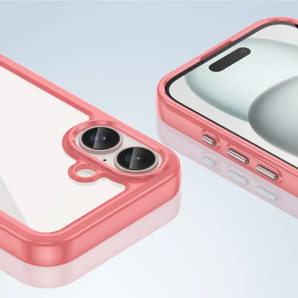 etui outer space case z żelową ramką do iphone 16 plus - czerwone zdjęcie 6