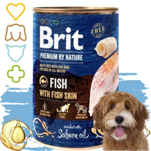 mokra karma dla psa z rybami brit premium by nature 400 g fish&fish skin na Arena.pl