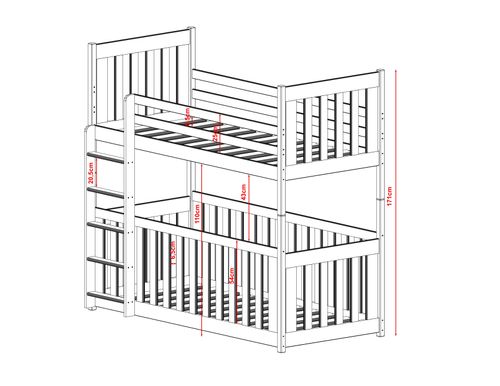 ŁÓŻKO PIĘTROWE CRIS 80X200 2- osobowe na Arena.pl