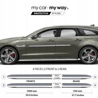 JAGUAR XF Kombi X260 Listwy CHROM Drzwi Ochronne