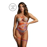 le desir body siateczkowe z otwartym kroczem s-xl czarne ramiączka