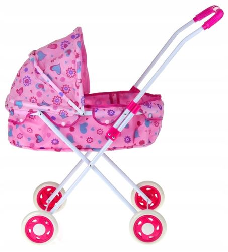Wózek dla Lalek Metalowy 2w1 Głęboki Gondola Nosidełko Składany Daszek na Arena.pl