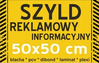Szyld z tworzywa PCV Tablica reklamowa 50x50cm
