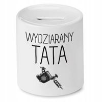 Skarbonka Dla Taty Wydziarany Tata Prezent Z Nadrukiem Ze Zdjęciem