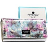 wielokolorowy portfel damski z systemem rfid zamykany na zatrzask