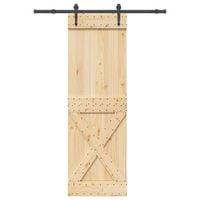 Drzwi przesuwne z osprzętem, 70x210 cm, lite drewno sosnowe