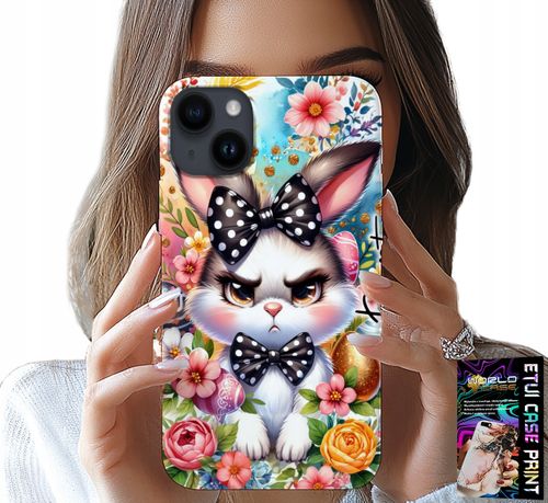 ETUI DO IPHONE 15 - KRÓLIK WIELKANOCNY, ZAJĄC, JAJKA + SZKŁO na Arena.pl