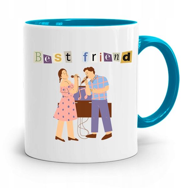 Kubek Błękitny Dla Przyjaciel Najlepsi Przyjaciele Z Nadrukiem Ze Zdjęciem zdjęcie 1