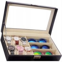 Szkatułka Pudełko Organizer Etui Zegarki i Okulary