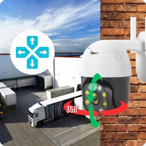 Obrotowa Kamera WiFi Zewnętrzna Bezprzewodowa 5MPX 5MP Alarm Czujnik Ruchu na Arena.pl
