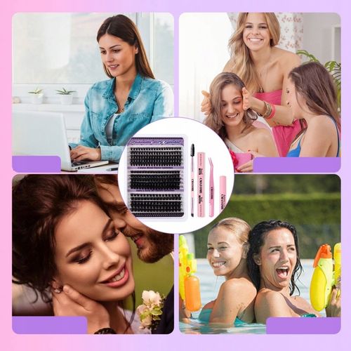 300 SZT ZESTAW DO SAMODZIELNEGO PRZEDŁUŻANIA Rzęsy D CURL CLUSTER LASHES IN na Arena.pl