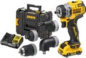 wiertarko-wkrętarka akumulatorowa + 4 głowice 12v 2*3.0ah - dw dcd703l2t
