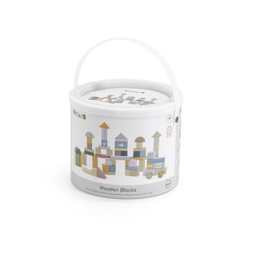 DLA DZIECI  ZESTAW DREWNIANYCH KLOCKÓW W WIADERKU na Arena.pl
