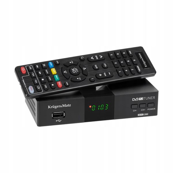 Tuner DVB-T2 H.265 HEVC Kruger&Matz HDMI SCART PVR EPG USB dekoder zdjęcie 8