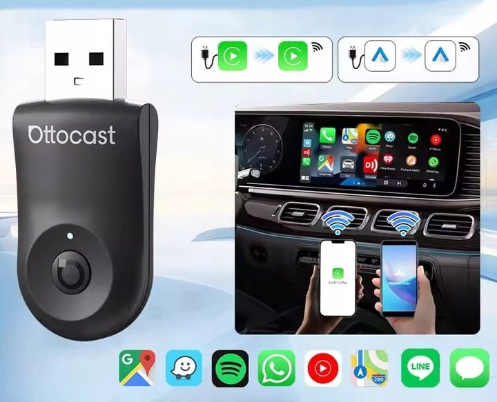 Bezprzewodowy Adapter Ottocast Mini 2w1 CarPlay / Android Auto CA505-T zdjęcie 6