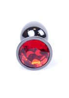 Plug-Jewellery Dark Silver Plug- Red