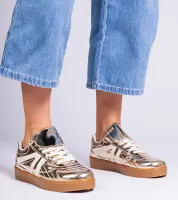 Złote sneakersy trampki damskie lakierowane Keyla 37