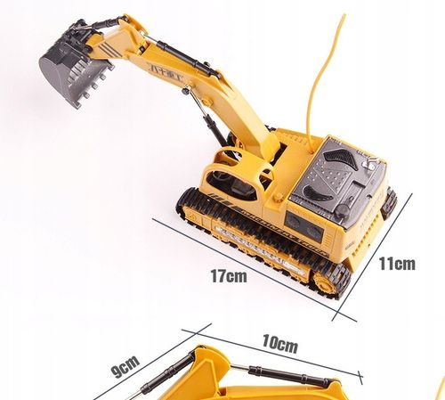 DUŻA KOPARKA ZDALNIE STEROWANA ŚWIATŁO LED PILOT RUCHOME RAMIĘ ŁYŻKA-METAL na Arena.pl