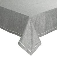 Obrus z białą lamówką MEGI 140X220 popielaty