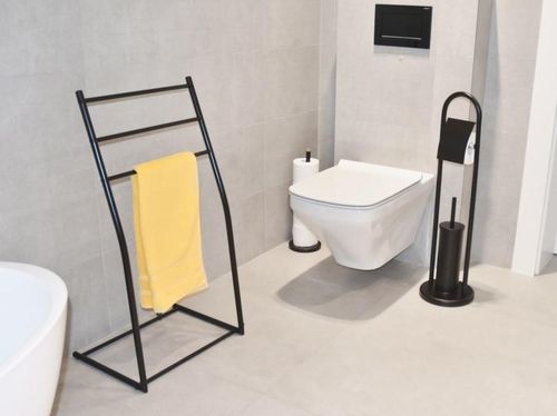 Zestaw łazienkowy stojak na papier toaletowy i szczotką + kosz na śmieci 3L na Arena.pl