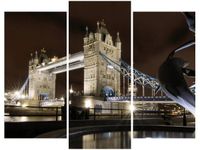 70 90CM OBRAZ 3 ELEM FONTANNA TOWER BRIDGE ŚCIENNY DRUK PŁÓTNO