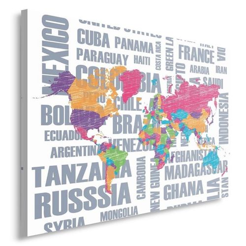 Obraz na płótnie - Canvas, Mapa malowana kredkami 50x40 na Arena.pl