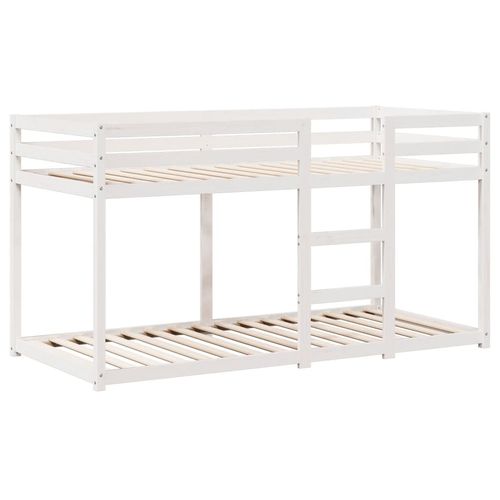 Łóżko z piętrem i daszkiem, białe, 90x200 cm, drewno sosnowe na Arena.pl