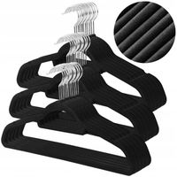 WIESZAKI WELUROWE 40SZT CZARNE ANTYPOŚLIZGOWE WIESZAK WELUROWY DO