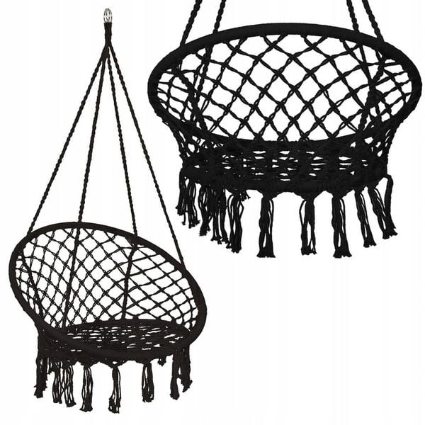FOTEL WISZĄCY HUŚTAWKA OGRODOWA BOCIANIE GNIAZDO BOHO DO DOMU OGRODU 120CM zdjęcie 10