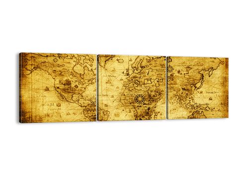 Obraz Na Płótnie - Mapa Świata - 90X30 Cm - Ca90X30-0127 na Arena.pl