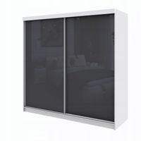 Nowoczesna szafa przesuwna Paris 230 cm ciemnoszara wysoki połysk