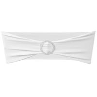 Pasy dekoracyjne na krzesła z diamentową klamrą, 25 szt., białe