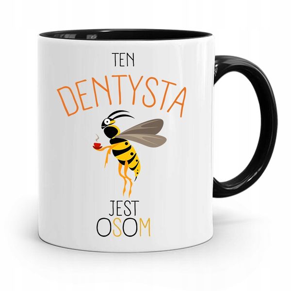 Kubek Czarny Prezent Dentysty Jest Osom Z Nadrukiem Ze Zdjęciem zdjęcie 1
