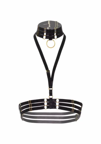 halter harness plus o-ring collar satynowy regulowany czarny na Arena.pl