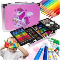 zestaw artystyczny dla dzieci do malowania walizka kredki farby prezent xxl