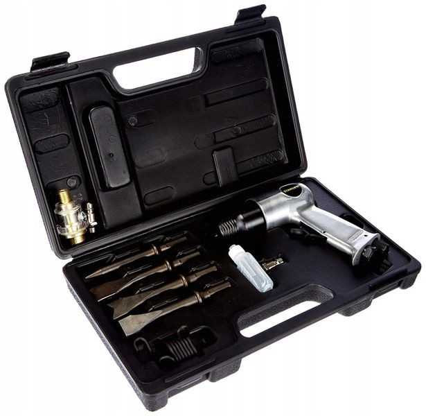 UDAROWY MŁOTEK PNEUMATYCZNY STANLEY IGŁOWY PIASKARKA + ZESTAW DŁUT zdjęcie 3