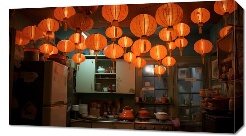 Obraz 70x40cm W Blasku Lampionów zdjęcie 1