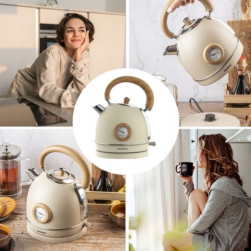 Czajnik elektryczny 1,8L Klausberg KB-7906 RETRO z Termometrem Beżowy 2200W na Arena.pl