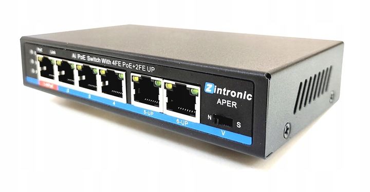 Switch POE 4xPOE 2xUplink 65W HI-POE APER zdjęcie 3