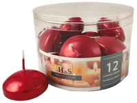 Świece pływające RAK (06990) Home & Style (48/28) czerwony met. ~4h 12szt.