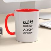 Firmowy kubek reklamowy - CLASSIC z kolorowym wnętrzem i uszkiem - 12 szt.