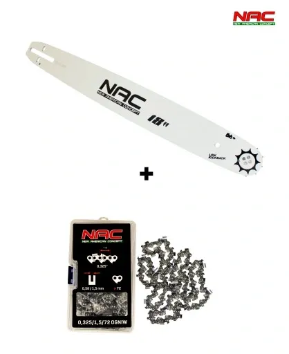 PROWADNICA DO PIŁY 18" NAC + ŁAŃCUCH ORYGINAŁ zdjęcie 1