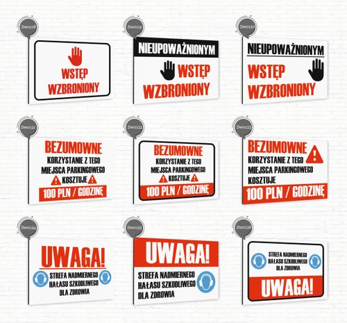 Tabliczka znak informacyjny 40x30 Biała WSTĘP WZBRONIONY Dibond NADRUK UV na Arena.pl