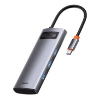 5w1 wielofunkcyjny hub usb-c pd 100w hdmi 4k 3x usb 3.2 szary