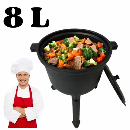 Kociołek stojący 8 l + RĘKAWICE ŻAROODPORNE DO PIEKARNIKA GRILLA KOMINKA na Arena.pl