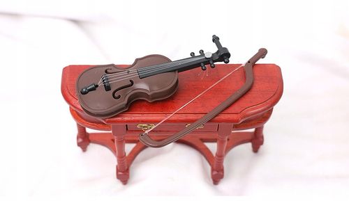 Mini Skrzypce dla Lalki miniaturowy instrument strunowy DOLLHAUSE Kukiełki na Arena.pl