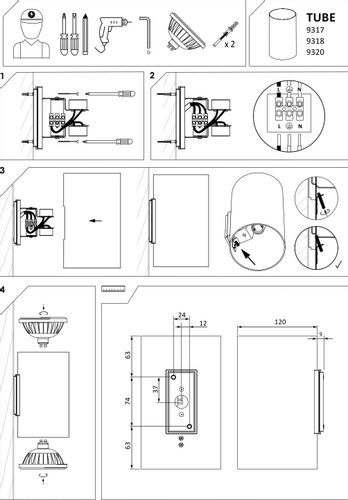 Kinkiet LAMPA ścienna TUBE 9317 Nowodvorski metalowa OPRAWA tuba biała na Arena.pl