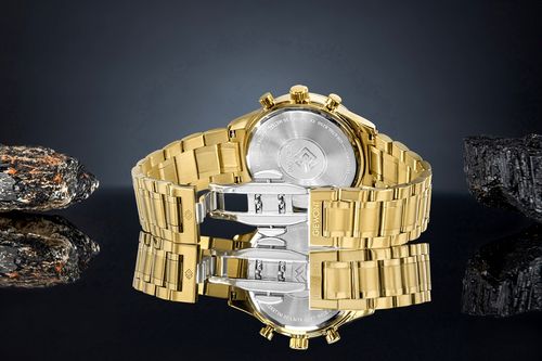 zegarek męski giewont chronograph sapphire złoto niebieski gw6310-b5 na Arena.pl